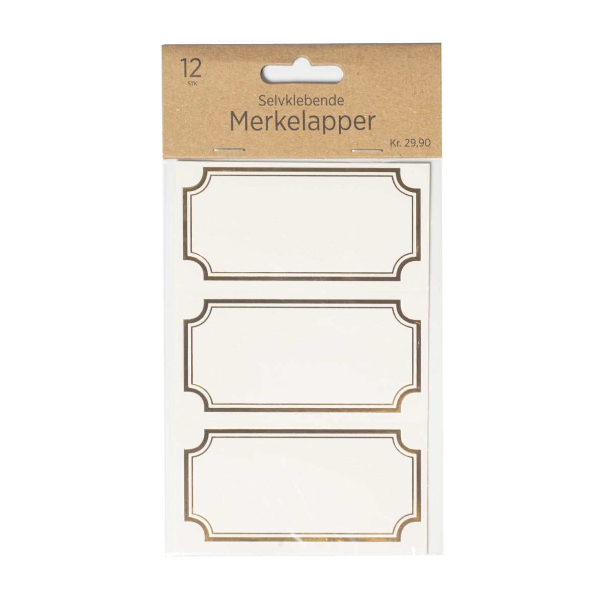 Merkelapper selvklebende 12 stk gull