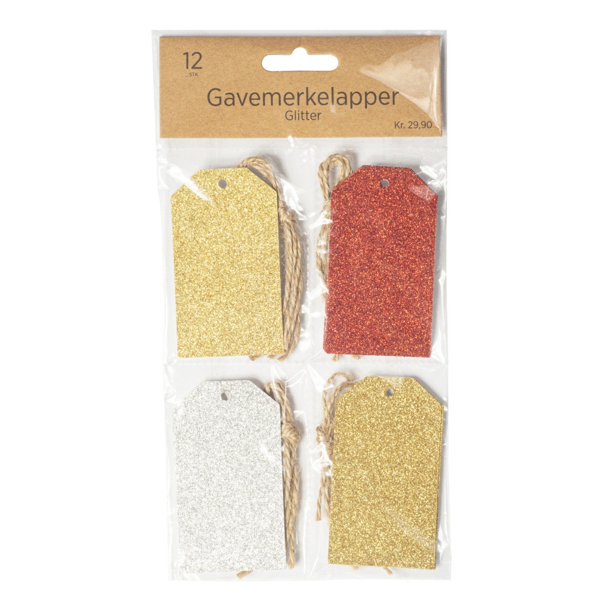 Merkelapper glitter 12 stk