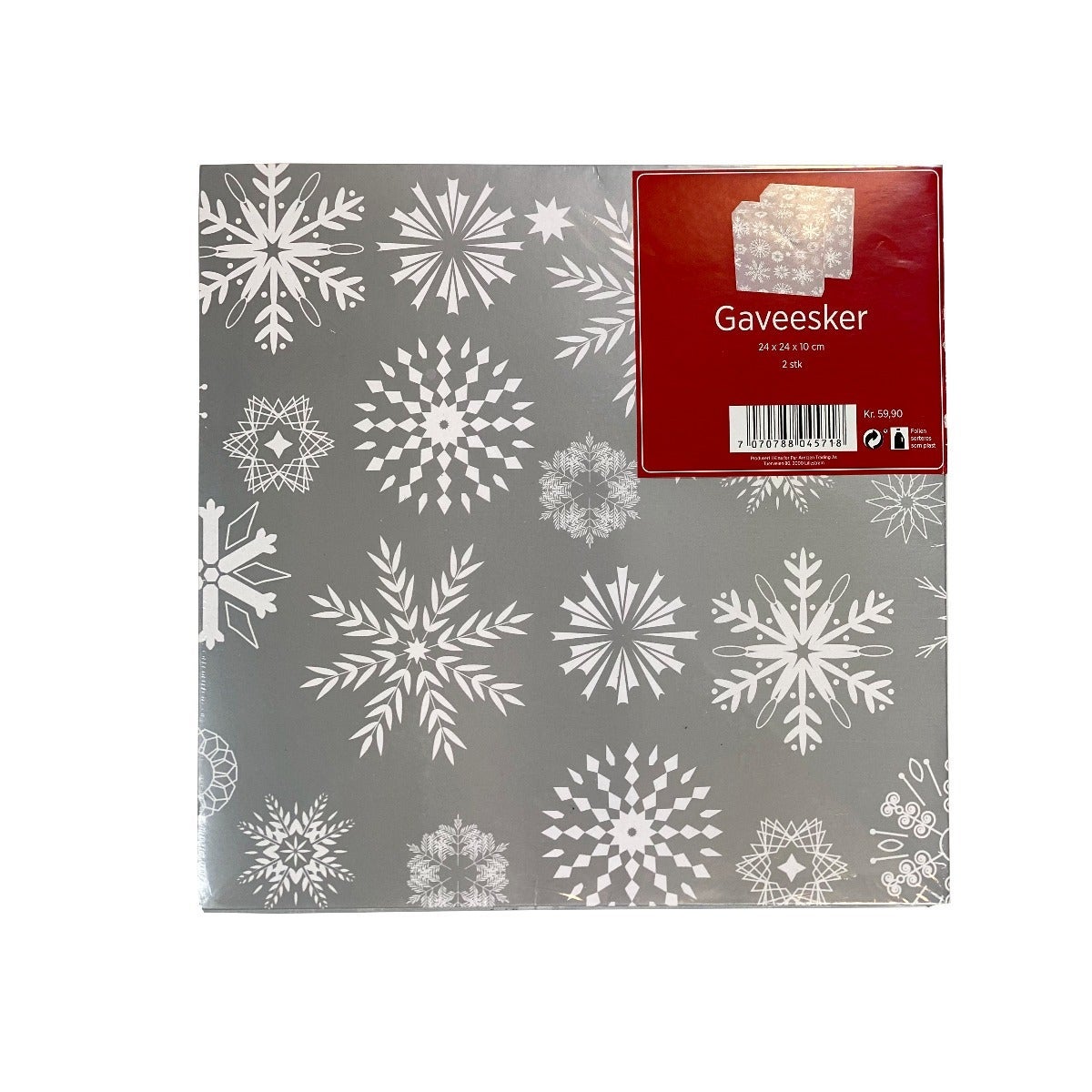 Gaveske m/lokk 2stk Snøkrystall