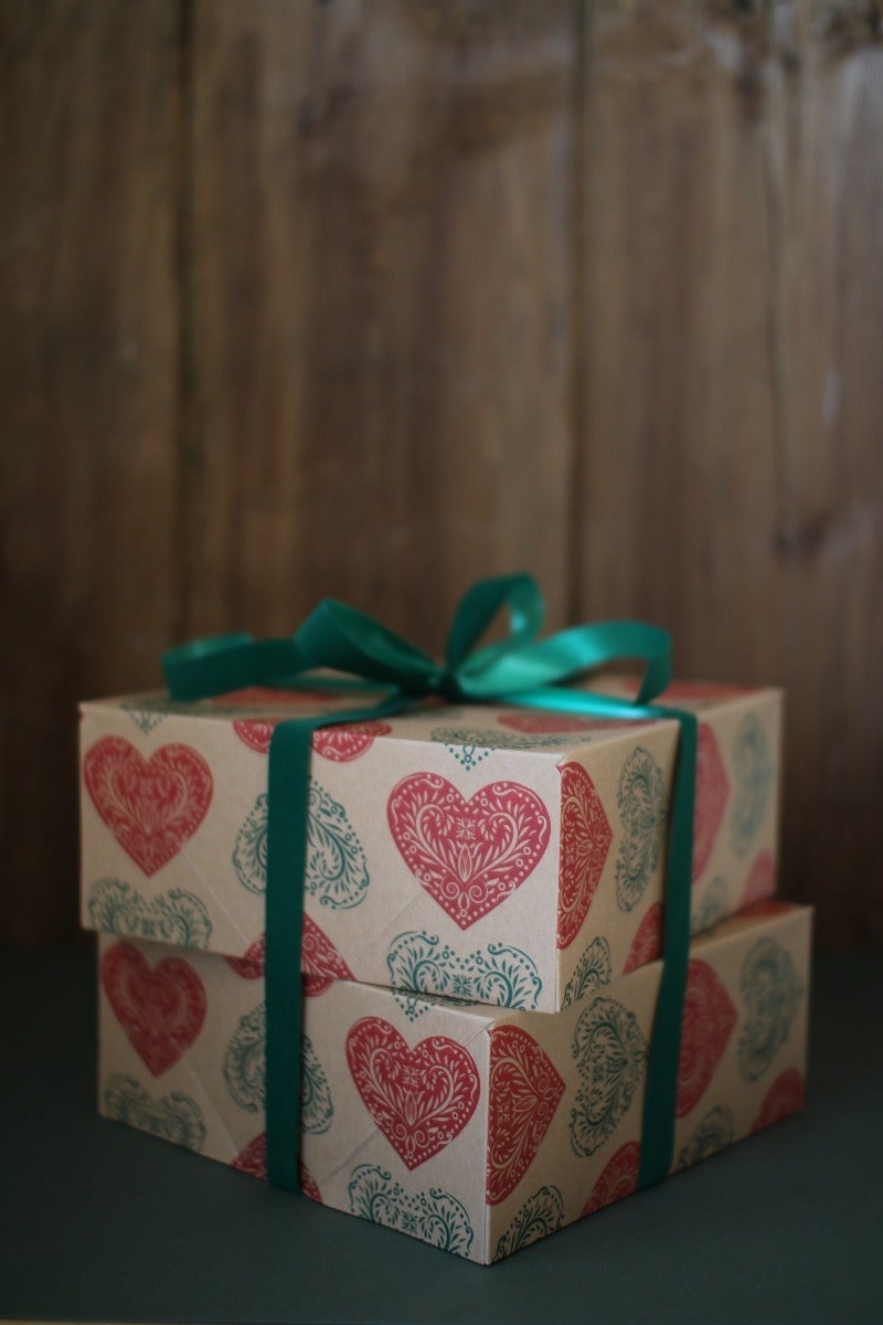 Gaveske m/lokk 2stk Hjerter