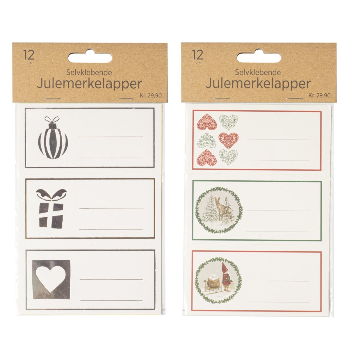 Merkelapper selvklebende jul 12 stk