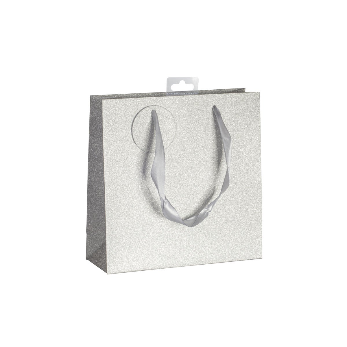 Gavepose glitter sølv M