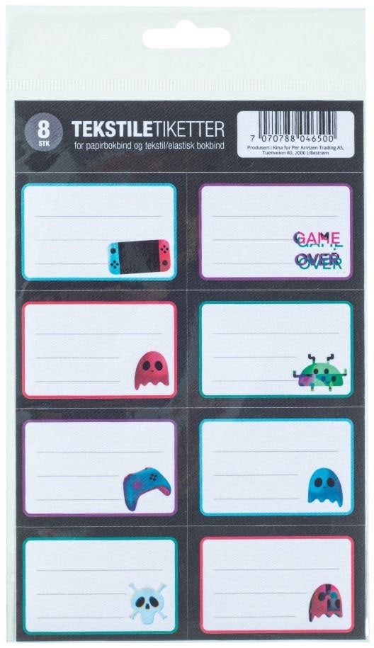 Tekstiletikett 8 pk Gaming