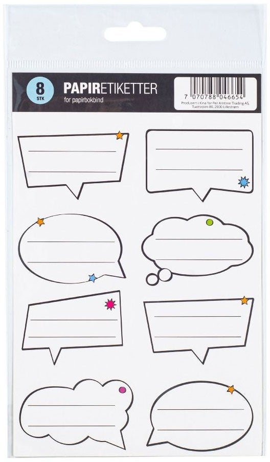 Boketiketter Snakkebobler