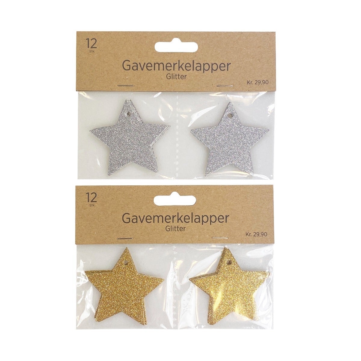 Gavemerkelapper Stjerne 12pk