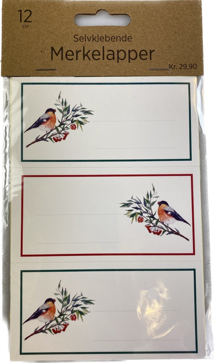 Merkelapper selvklebende dompapp 12 stk