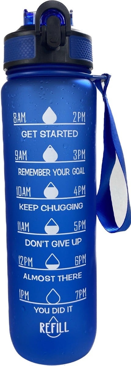 Vannflaske motivasjon Blå 1L