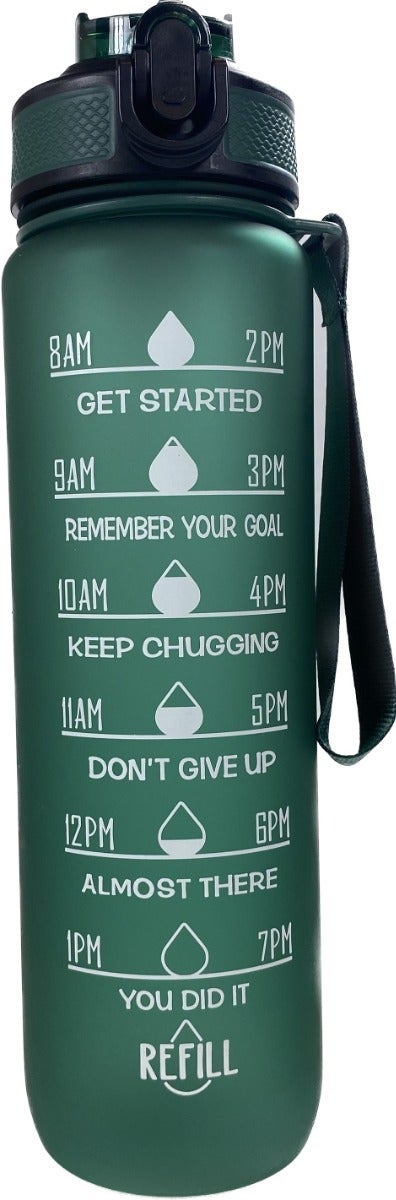 Vannflaske motivasjon Grønn 1L
