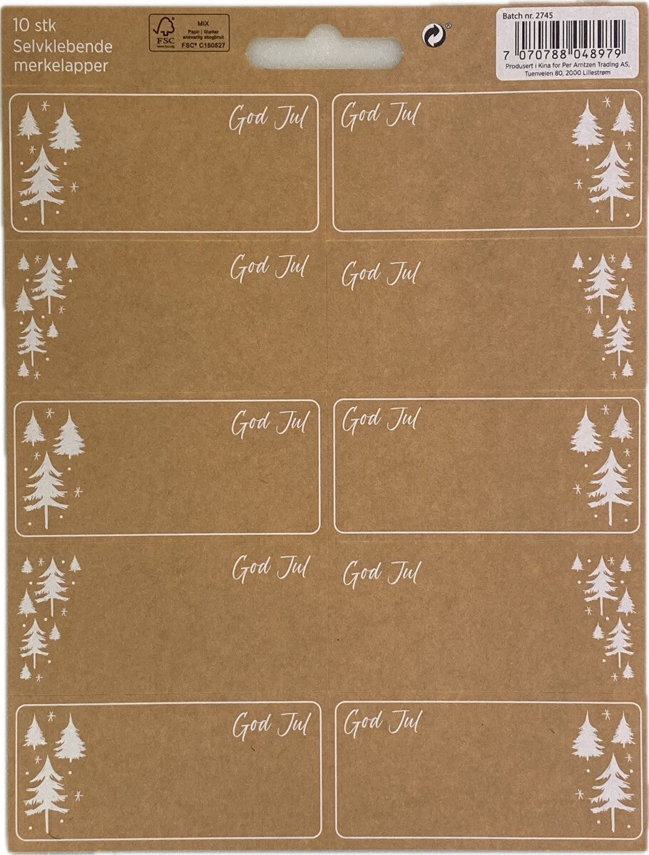Selvklebende Merkelapper Trær Kraft 10 Stk