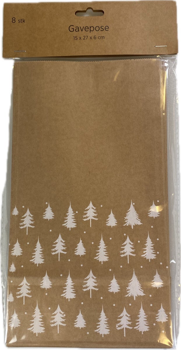 Gavepose Hvite Trær Kraft 8pk