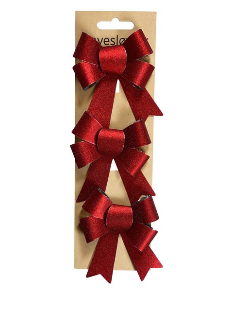 Glittersløyfe rød
