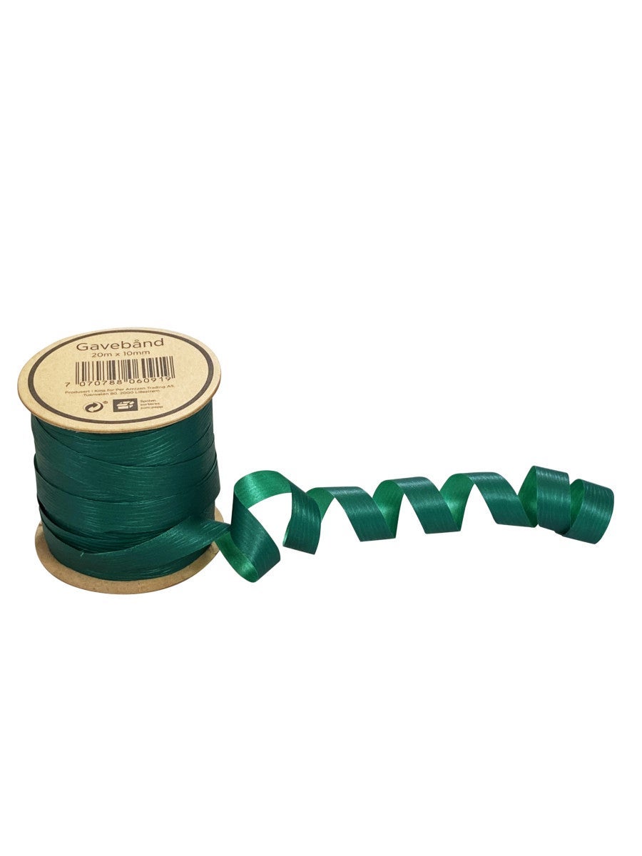 Gavebånd 20m x 10mm mørk grønn