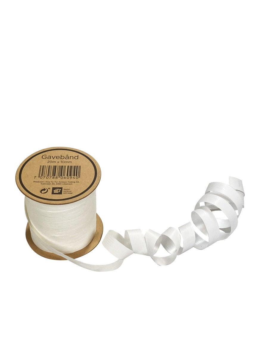 Gavebånd 20m x 10mm hvit
