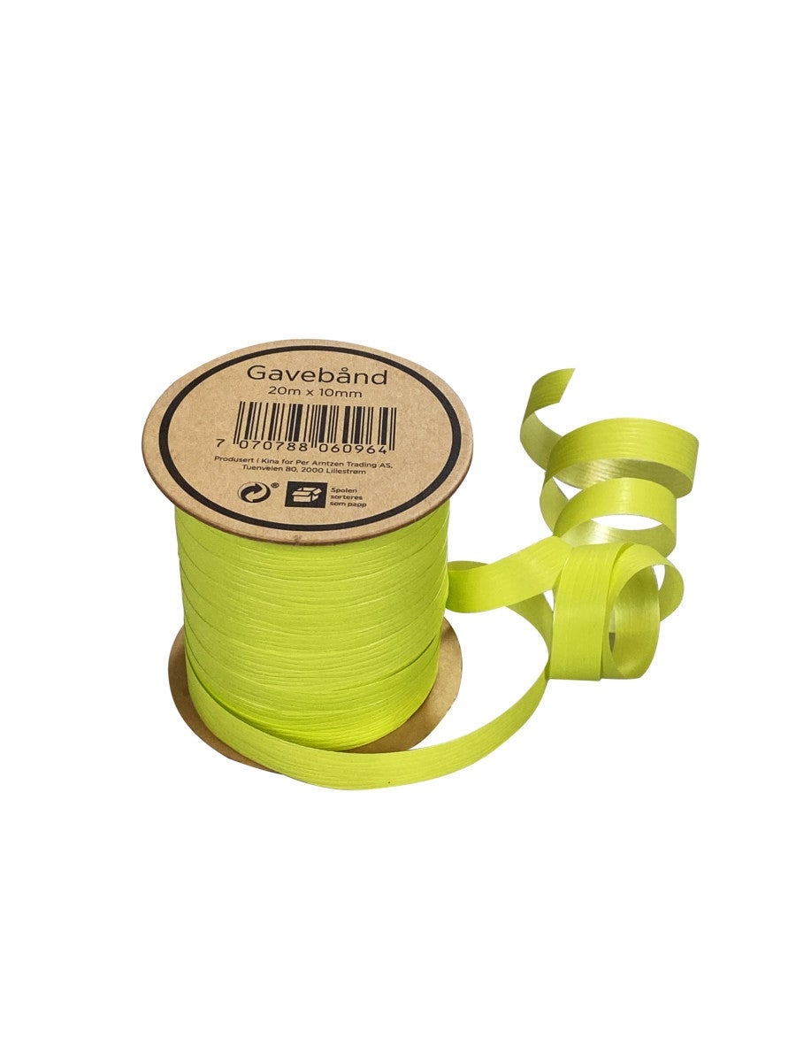 Gavebånd 20m x 10mm limegrønn