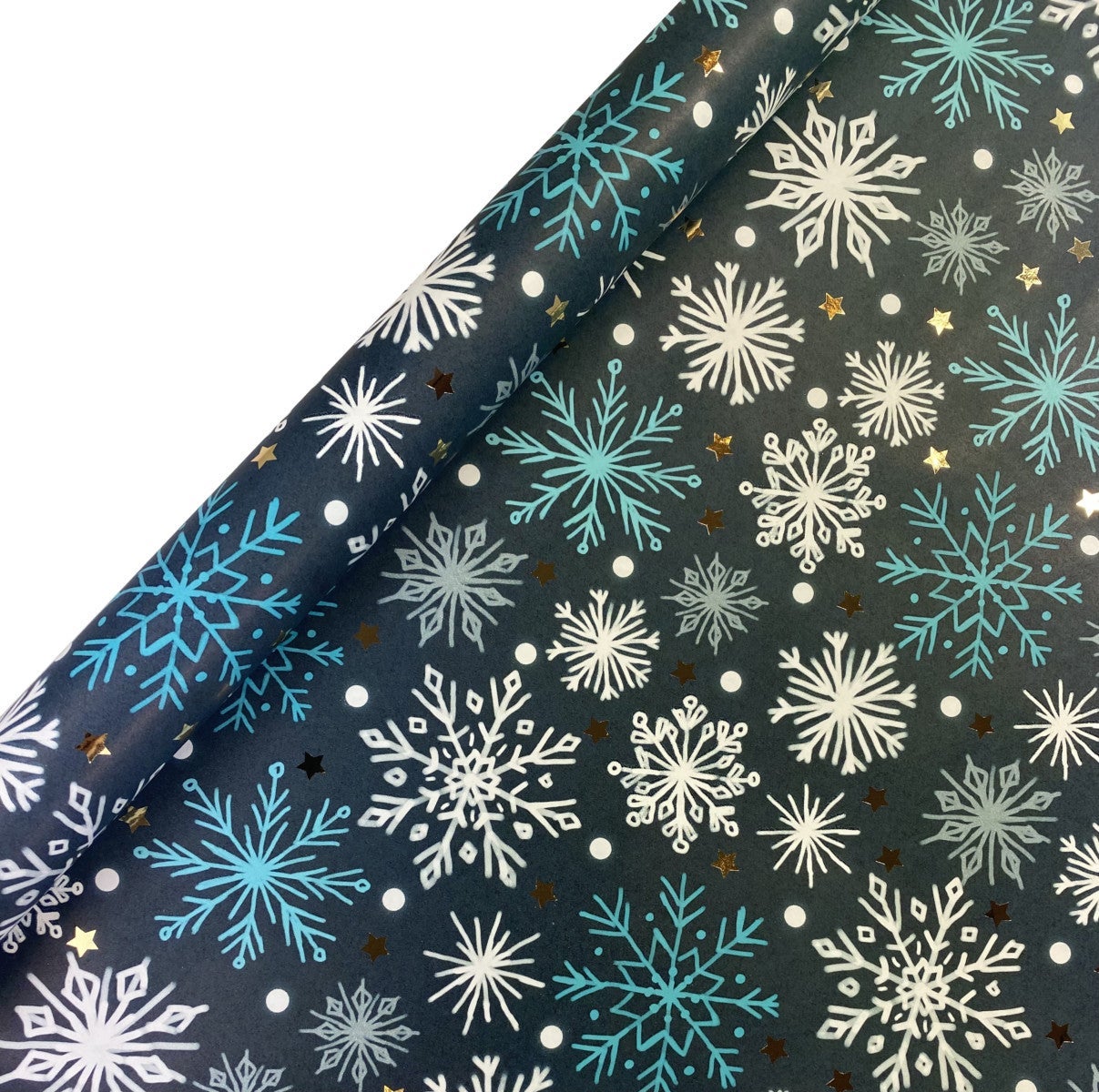 Gavepapir 2m Snøkrystall Grønn