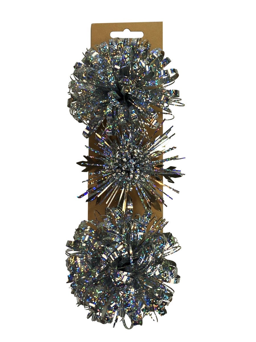 Rosett Fancy Bow Sølv 3pk