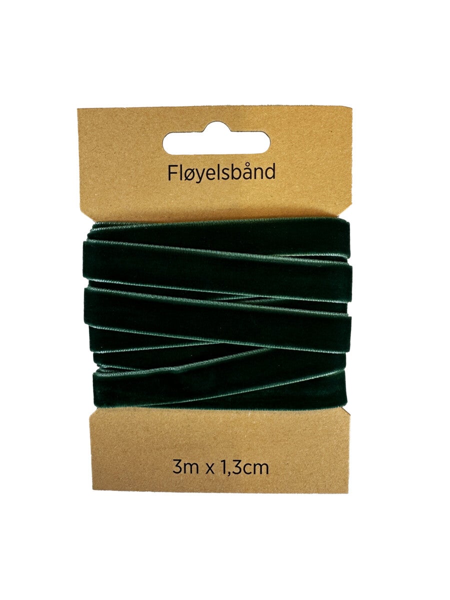 Fløyelsbånd grønn 3m