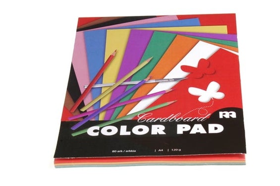 Tegneblokk A4 fargede ark 120gr
