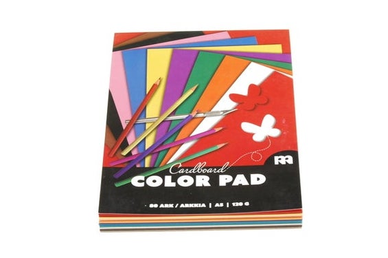 Tegneblokk A5 fargede ark 120gr