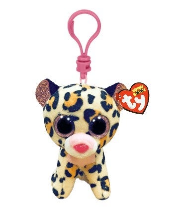 Bamse TY Livvie Brown Pink Leopard Clip
