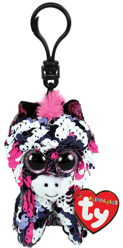 Bamse Ty Zoey Rosa Glitter Zebra Clip