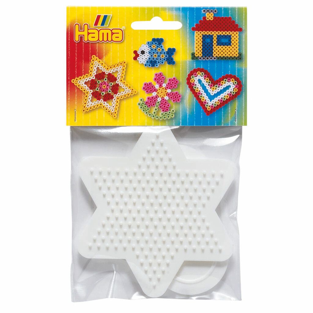 Hama Midi Perlebrett Hjerte og Stjerne 2 stk pose - HAMA
