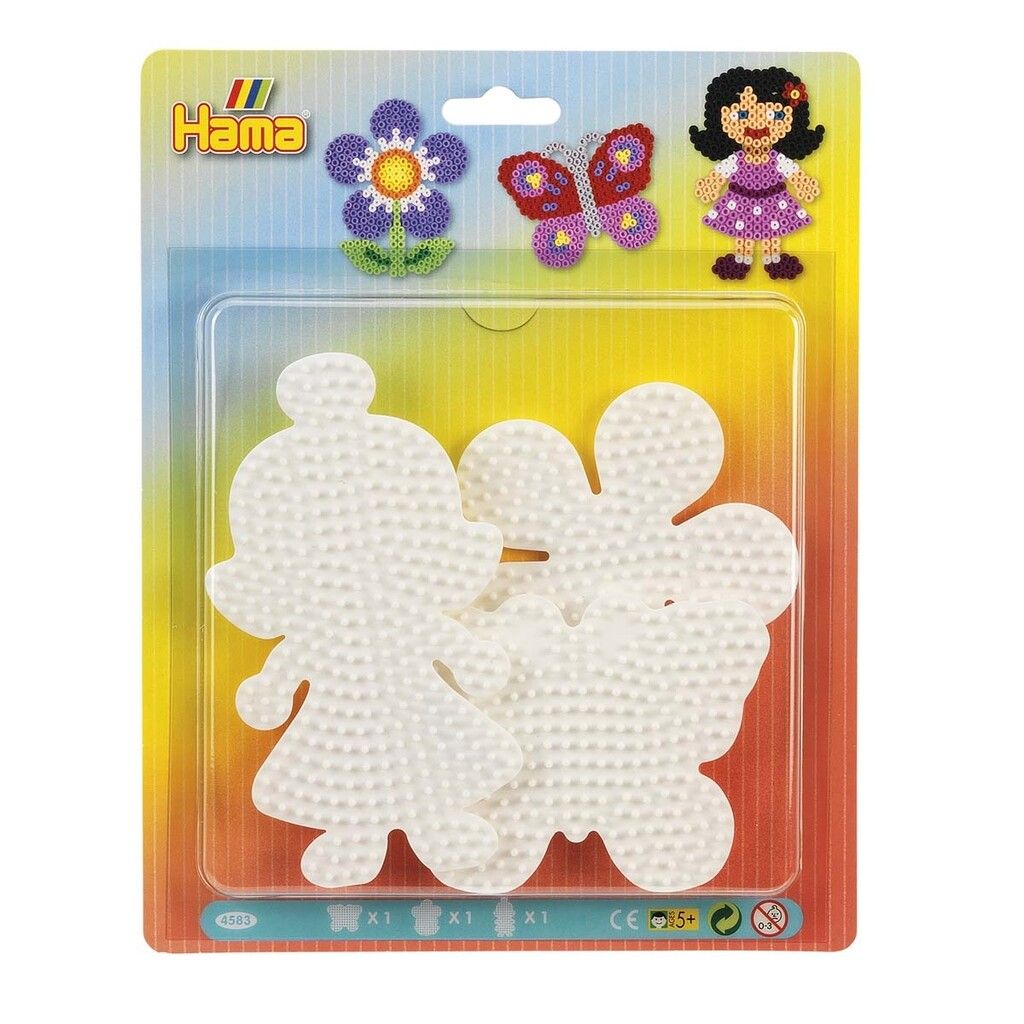 Hama Midi Perlebrett Sommerfugl, Blomst & Dukke
