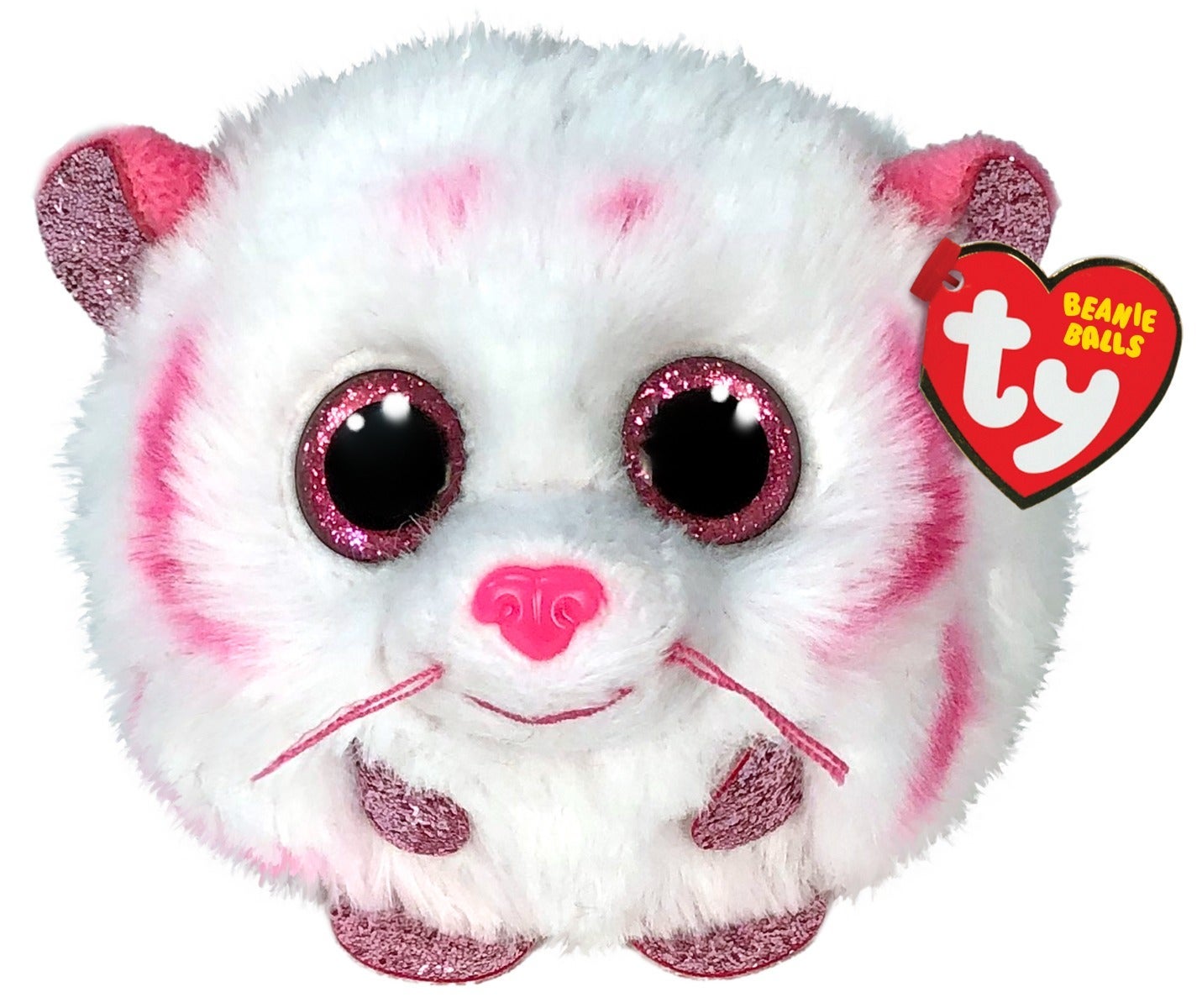 Bamse TY Tabor Pink White Tiger Puff