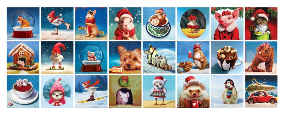 Puslespill 24x50 Adventskalender Heffernan Christm