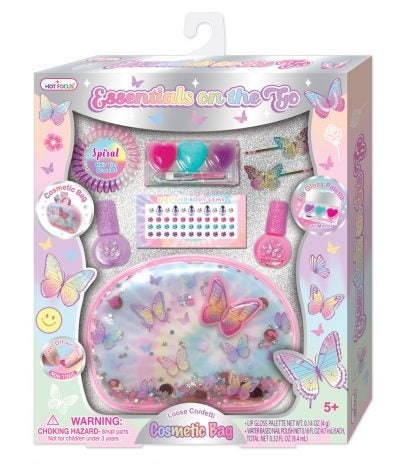 Hot Focus Neglesett m/toalettveske Butterfly
