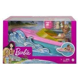 Dukke Barbie med båt