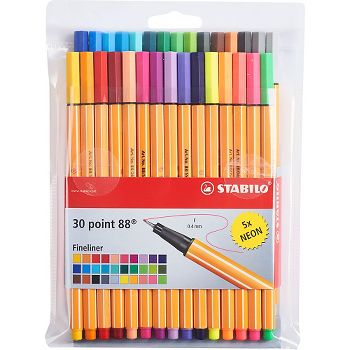 Fiberpenn Stabilo Point 88 Sett Med 30 F