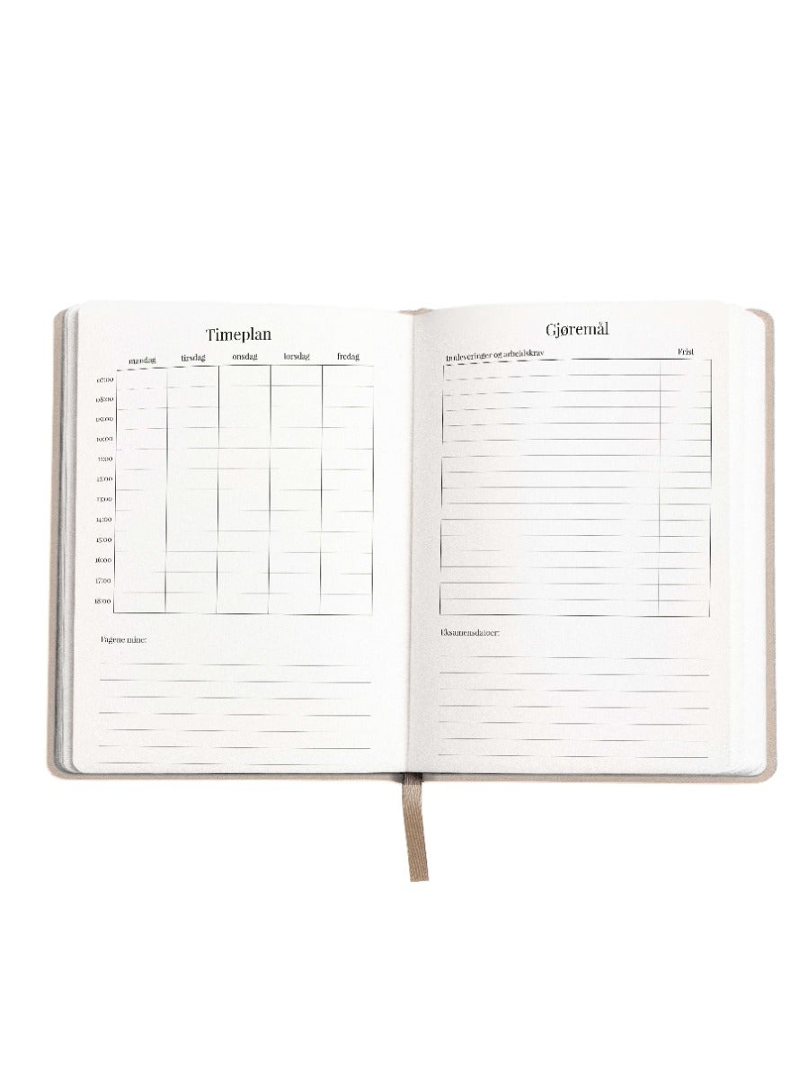 Studieplanlegger 25/26 Aveluna A5 Beige