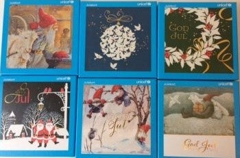 Julekort Unicef 10pk stor eske