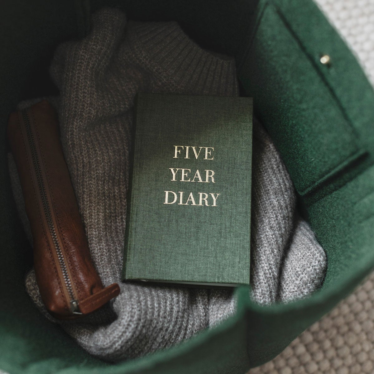 Dagbok Five Year Pocket Khaki Green