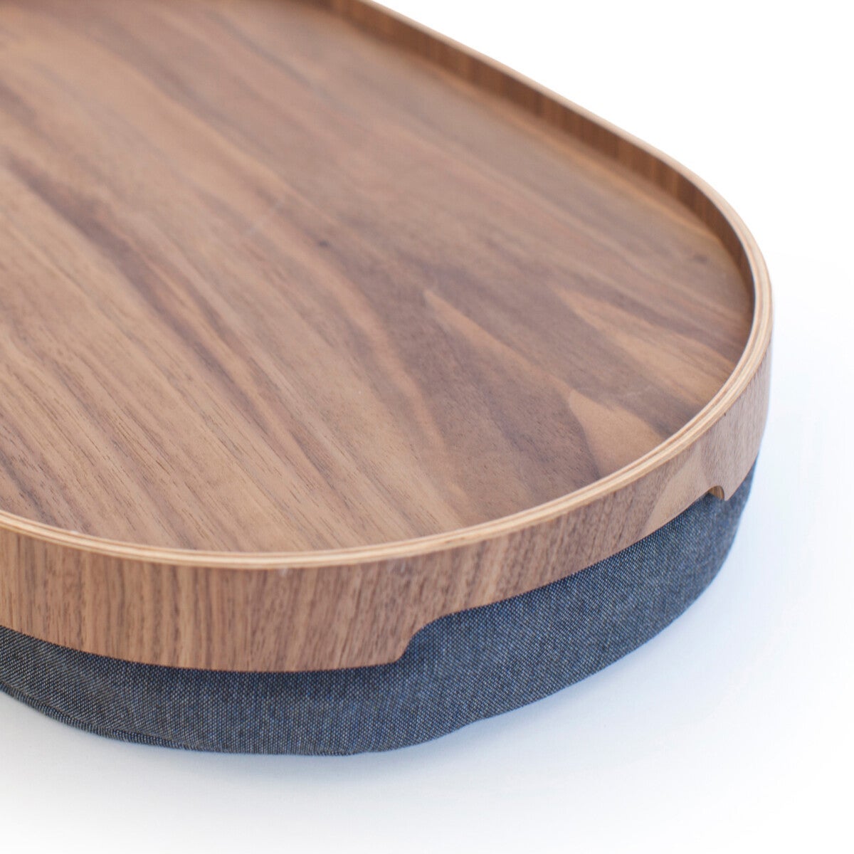 Laptray Curveline Anti-slip Bosign Valnøtt Grå M