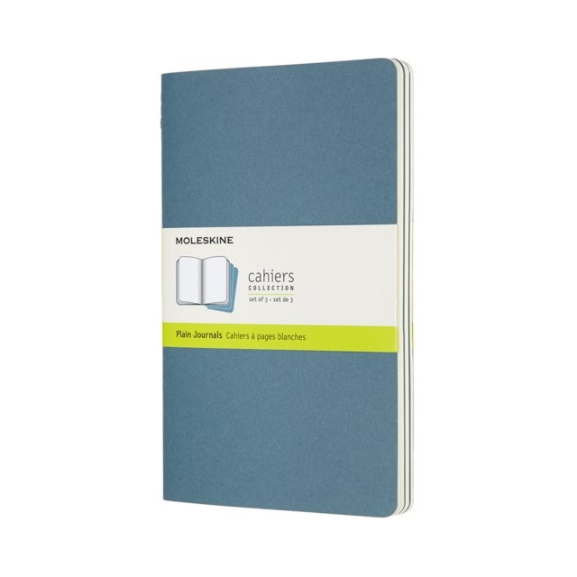 Notatbok Moleskine Cahier 3pk L Blank Brisk Blue