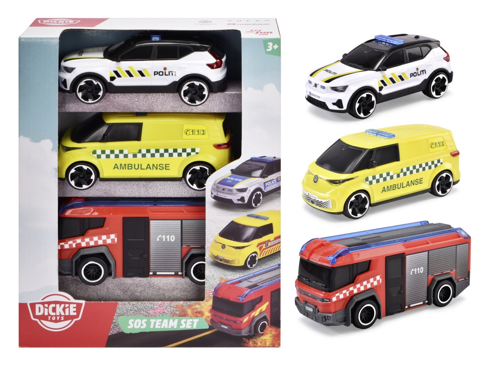 Dickie Norske Redningsbiler 3pk