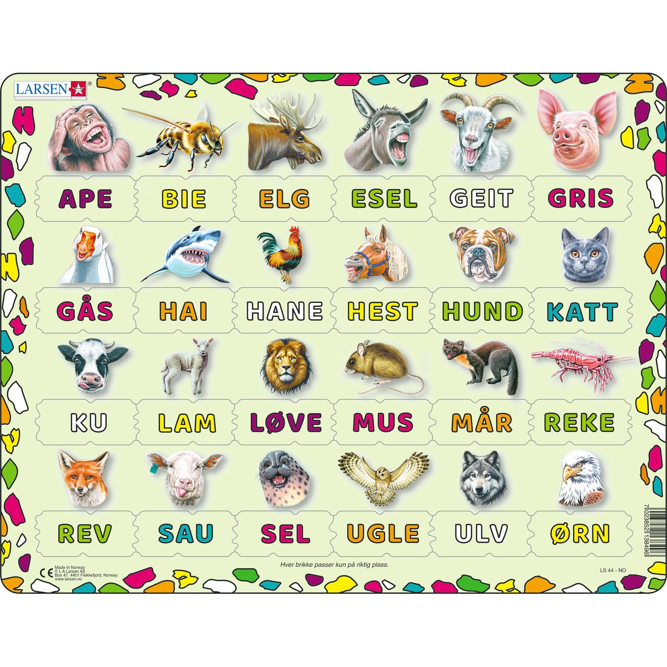 Platepusle Maxi Les og Finn Dyret 44 Biter