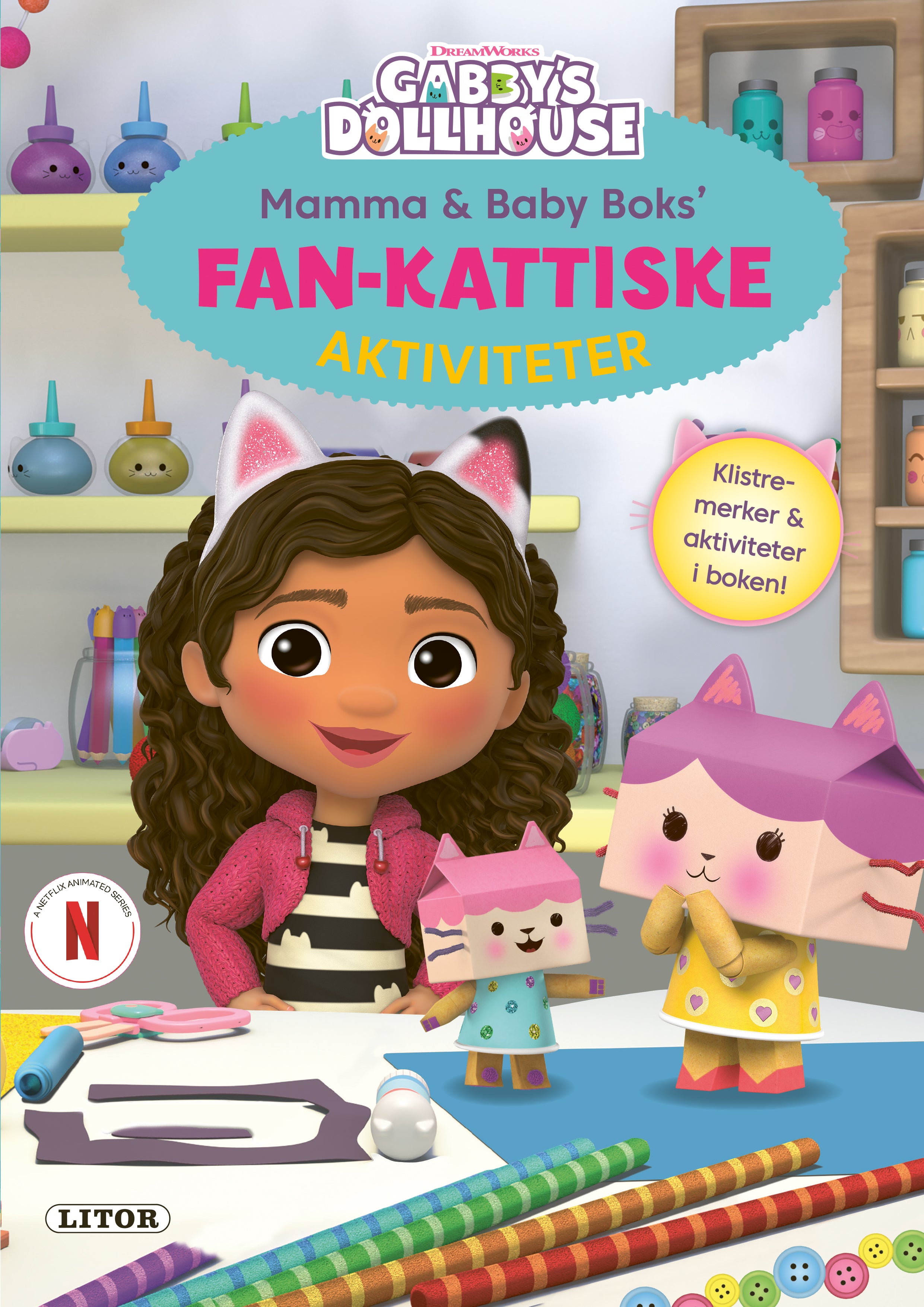 Aktivitetsbok Gabbys Dollhouse m/utklipp