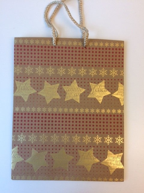 Gavepose Rød m/stjerner Medium