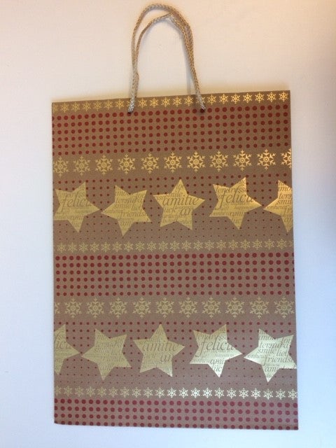 Gavepose Rød m/stjerner Large