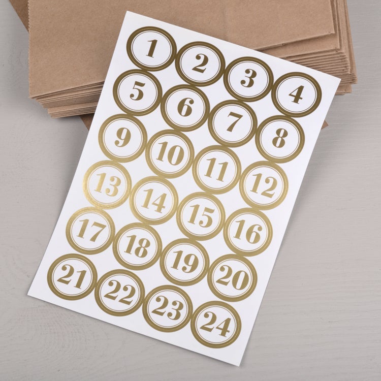 Klistremerker 24 Gull