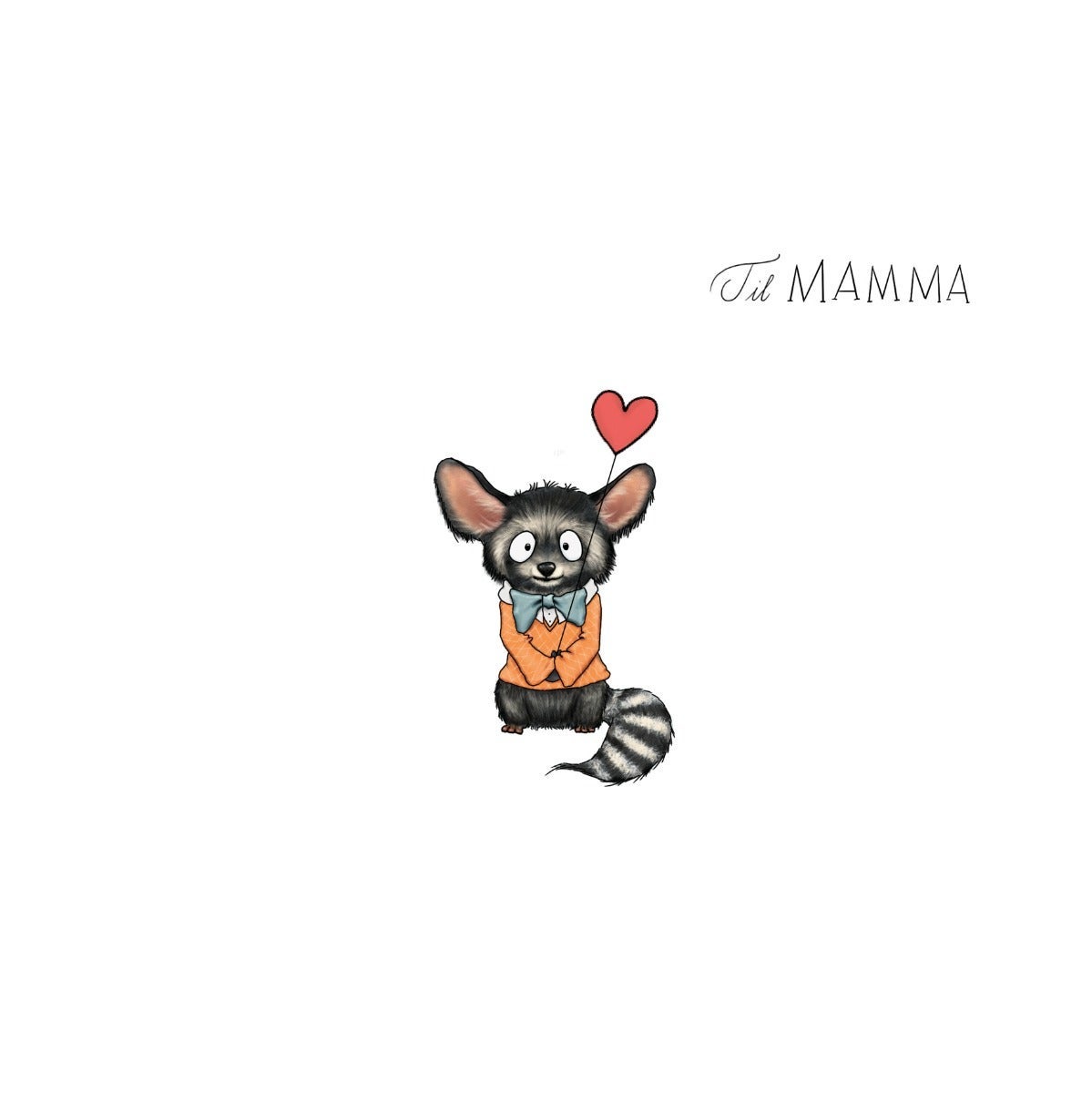 Kort Talén 15x15 cm Vaskebjørn