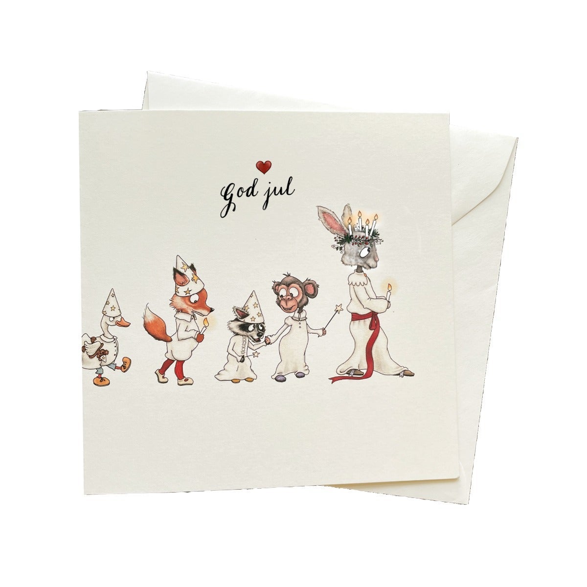 Julekort 15x15 cm Jul Lucia