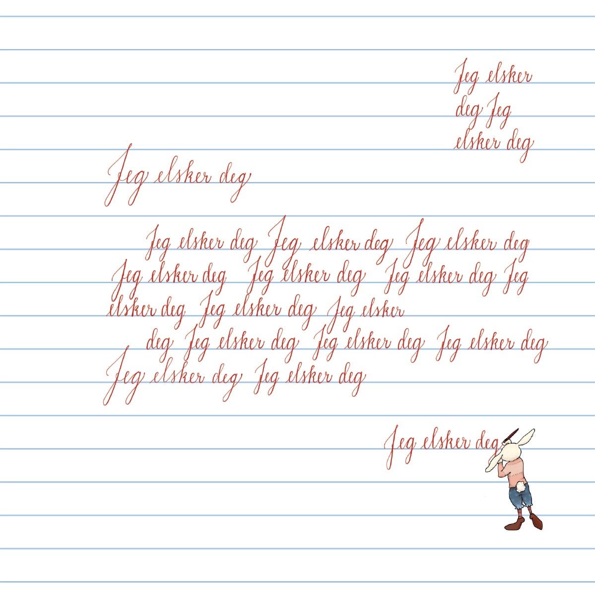 Kort Valentine Talén 15x15 cm Skrive