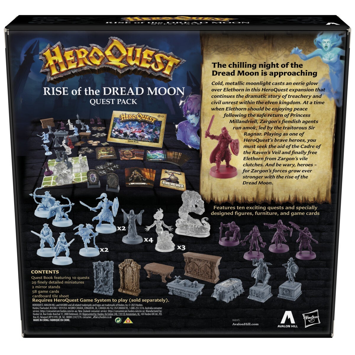 Spill Heroquest espansion Rise Dread Moon Eng