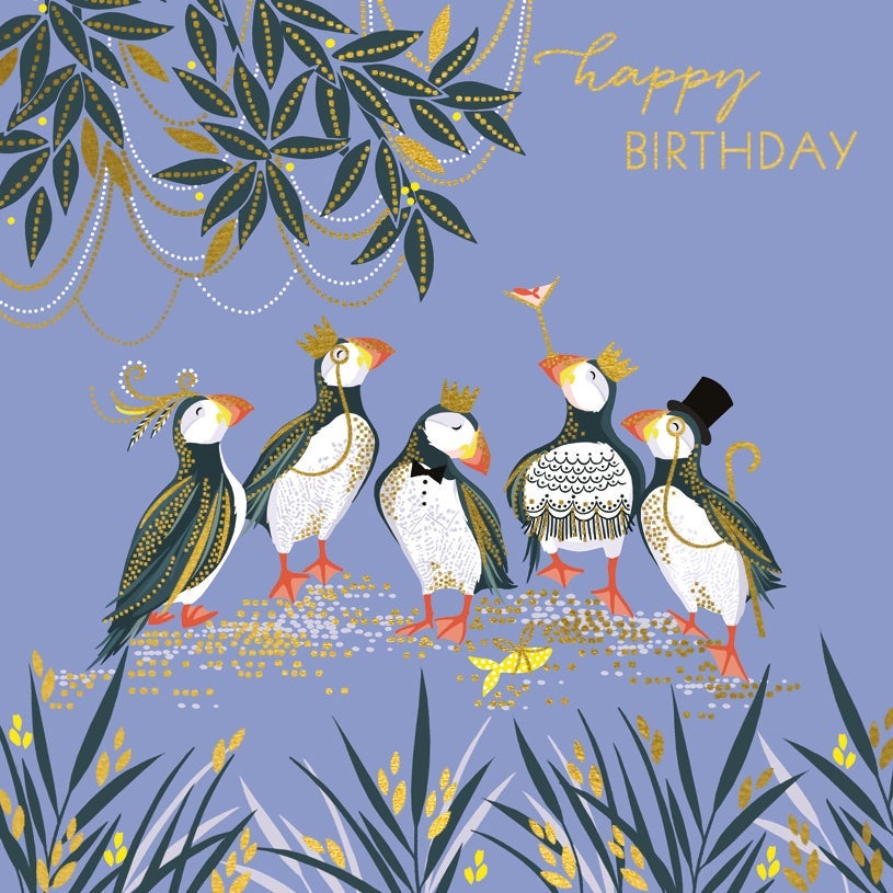 Kort Sara Miller Puffins In Crowns
