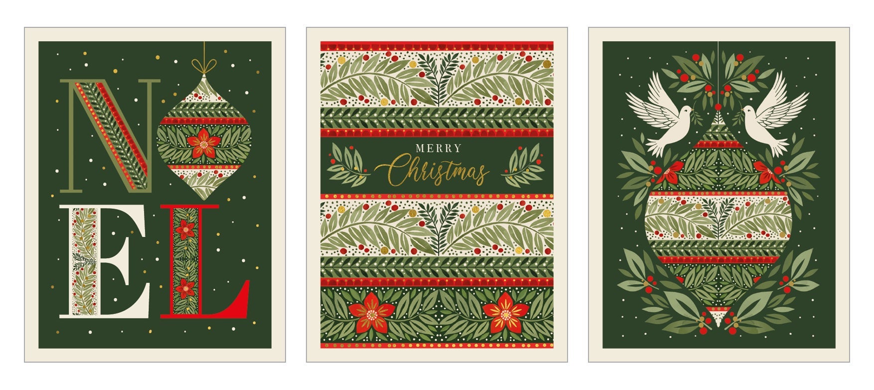 Kortpakke Trio Noel Joy Peace 12pk