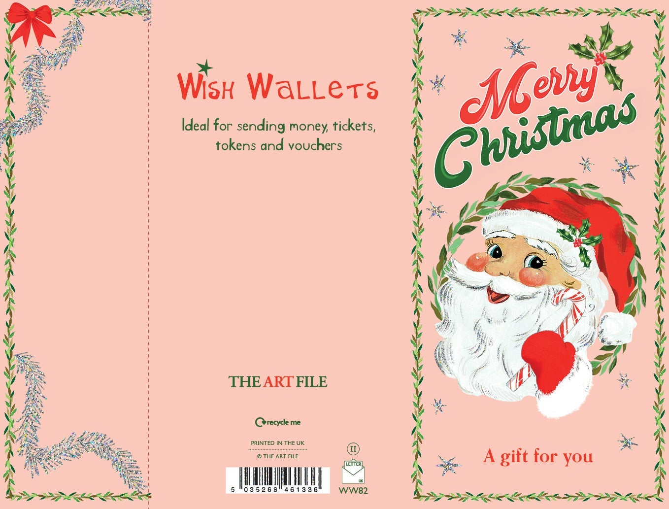 Julekort Pengelomme Santa